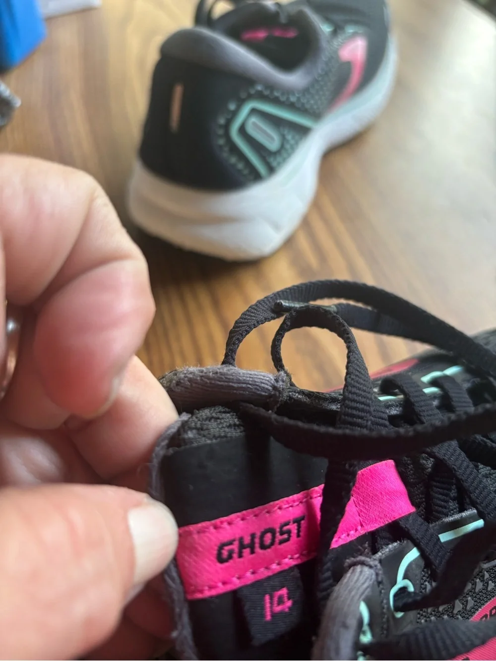 Brooks Women's Ghost Black/Pink/Teal Running Sneakers Size 9.5